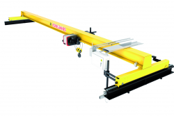 <p>Single-girder crane with low headroom trolley up to 12.5 tons and normal headroom trolleys up to 40 tons. © Konecranes</p> 