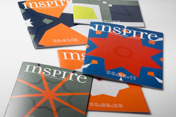 <p>Each and every one of the 22,000 covers of Iggesund Paperboard’s inspirational magazine Inspire is unique, with variable printing of colour fields, varnish patterns and time codes. © Iggesund</p>