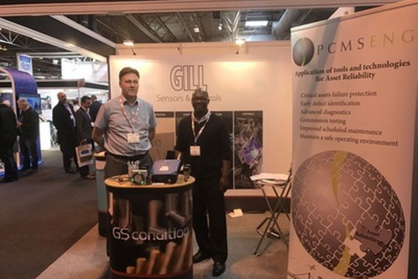 <p>Andy Chater from PCMS Engineering and Trevor Pearson from Gill Sensors & Controls at Maintec 2017</p>