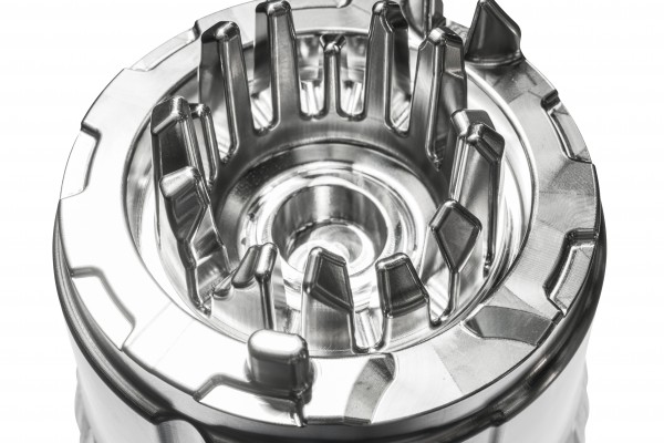 <p>Figure 4 shows a fully machined mould insert with 5 axes with closely arranged and deep cavities</p>