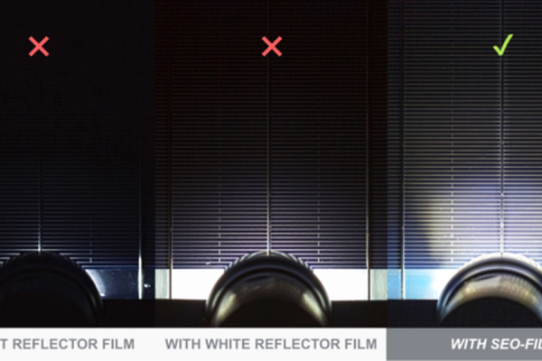 <p><em>Image 3: Function of Solar Energy Optics Film: SEO film captures and directs light efficiently to the solar cell, leading into significantly enhanced energy output. </em><em></em></p>
<p><em><br /></em><em></em></p>