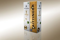 For the football World Cup Taittinger has created an elegant gift carton made of Incada from Iggesund Paperboard and decorated with holographic footballs. © Iggesund<br /><br /> (foto: Rolf Lavergren, Bildbolaget)